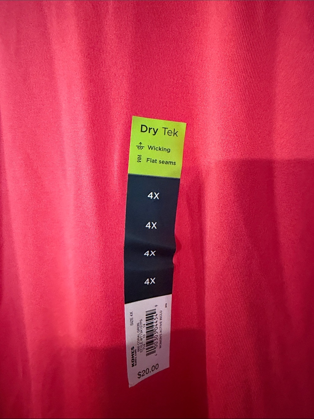 Quick dry workout tee 3X - Picture 5 of 6